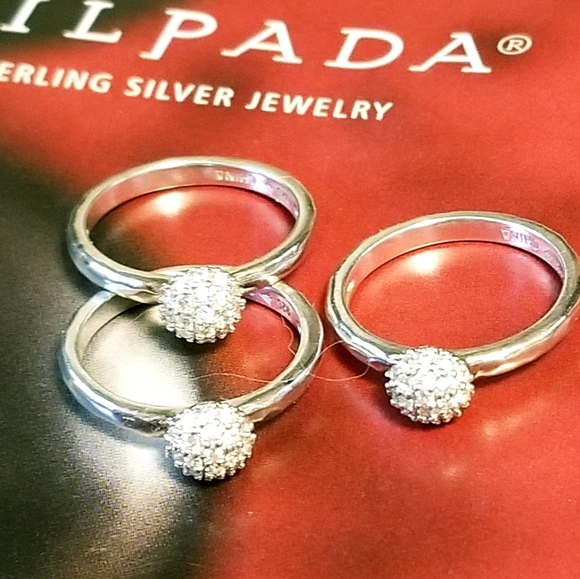Silpada Sterling Silver & Zirconia Stacking Rings - Picture 9 of 12